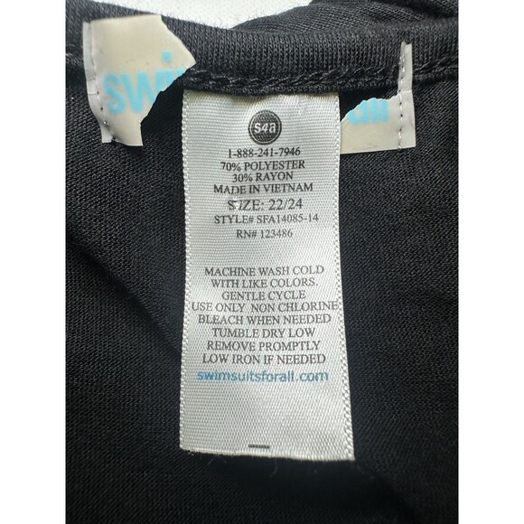 Swimsuits for All Black Sleeveless Black Maxi Dress Cover Up High Low Plus 22/24 - Picture 7 of 10